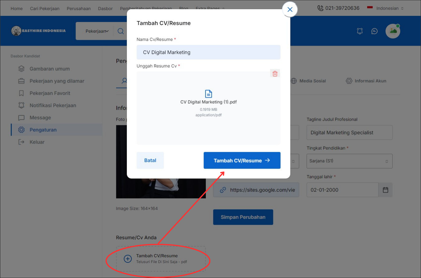 Cara Membuat akun Baru di Easyhire
